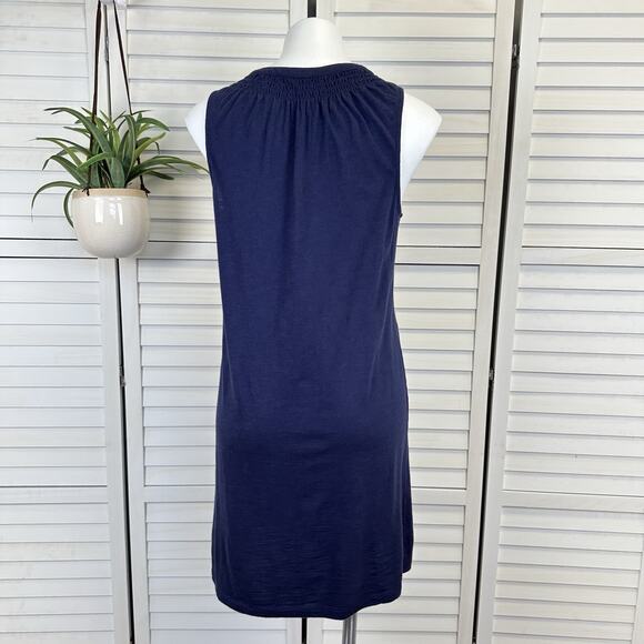 Lilly Pulitzer Navy Blue Essie Dress Sleeveless Stretch‎ Shift Women Size M - Picture 5 of 10